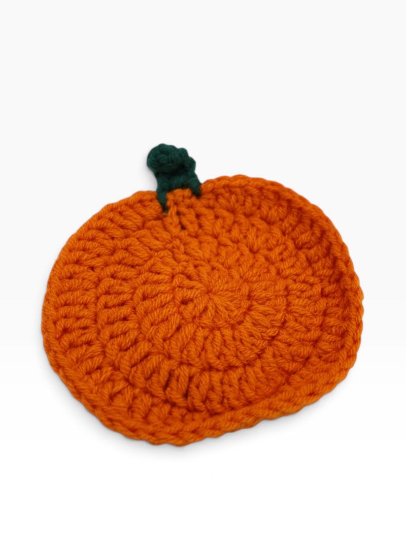 Hand-Crocheted Pumpkin Coaster